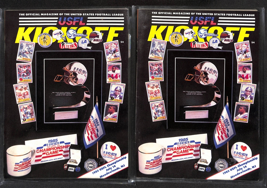 Lot of (6) USFL Kickoff Magazines USFL Championship Games (1983-1985) & (9) XFL All Access Magazines 